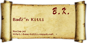 Baán Kitti névjegykártya