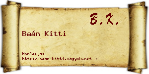 Baán Kitti névjegykártya