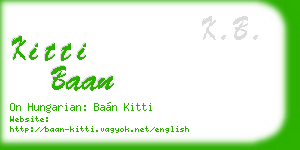 kitti baan business card