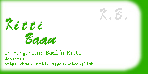 kitti baan business card